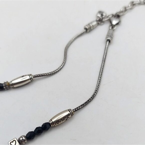 Brighton Dream Heart Silver Plated Black Faceted Beaded Love Adjustable Necklace - Picture 8 of 8
